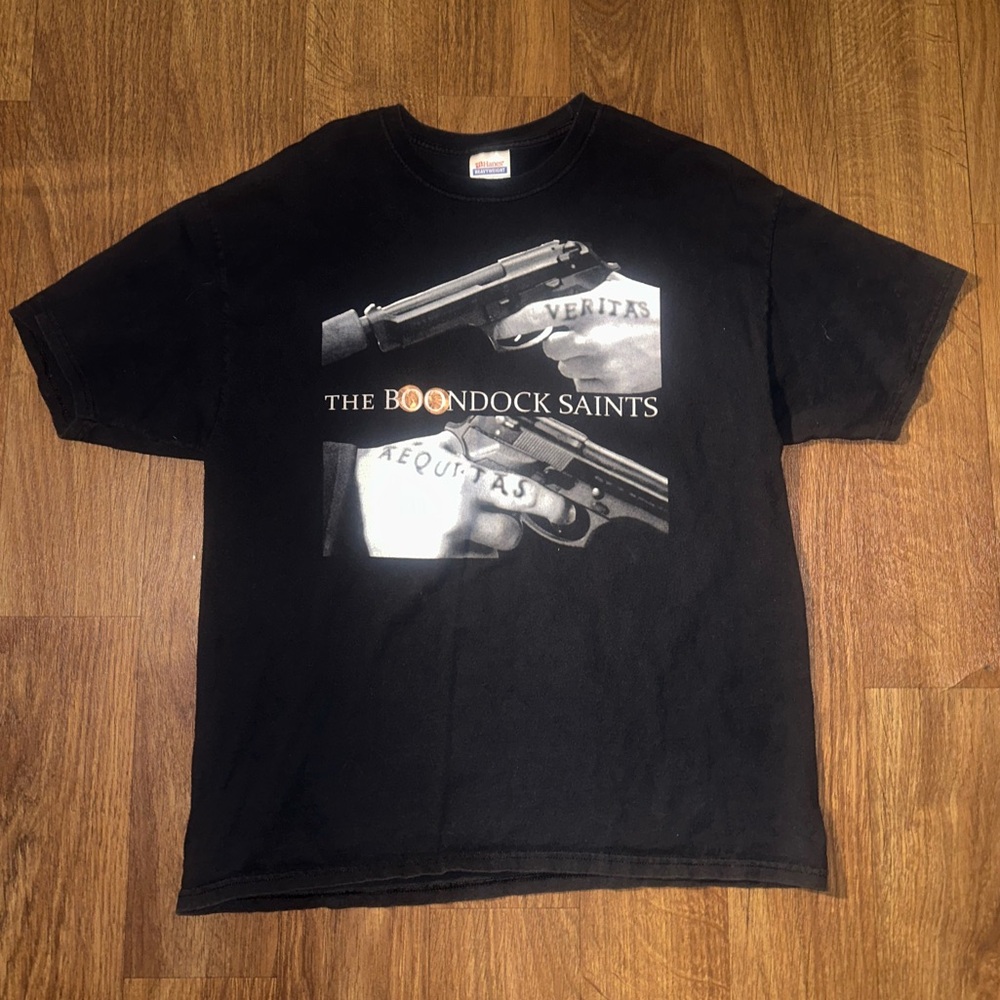 Vintage boondocks saints Heavyweight Black T-Shirt size XL